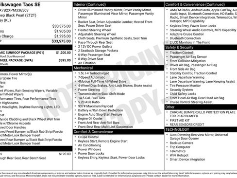 Used 2023 Volkswagen Taos SE w/ Panoramic Sunroof Package image 1