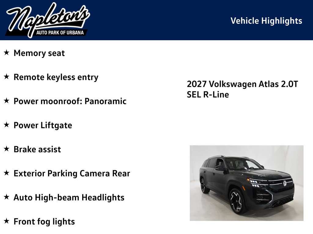 New 2027 Volkswagen Atlas SEL R-Line AWD/4WD image 16