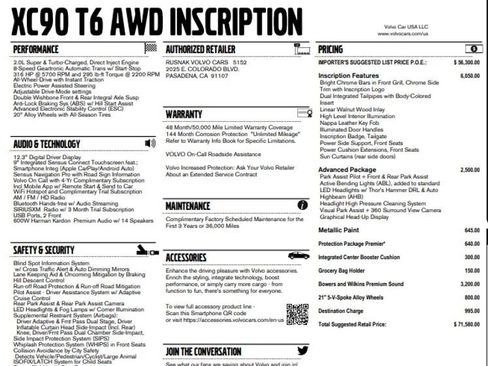 Used 2019 Volvo XC90 T6 Inscription w/ Advanced Package image 2