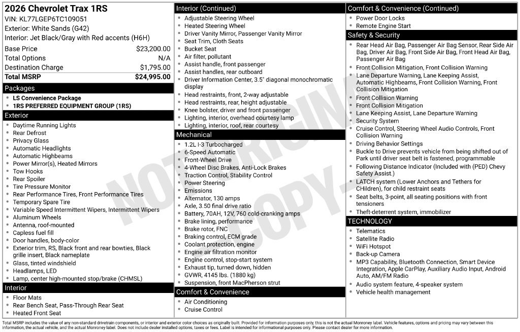 Used 2026 Chevrolet Trax RS FWD image 13