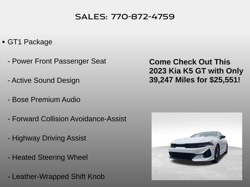 Used 2023 Kia K5 GT w/ GT1 Package image 5