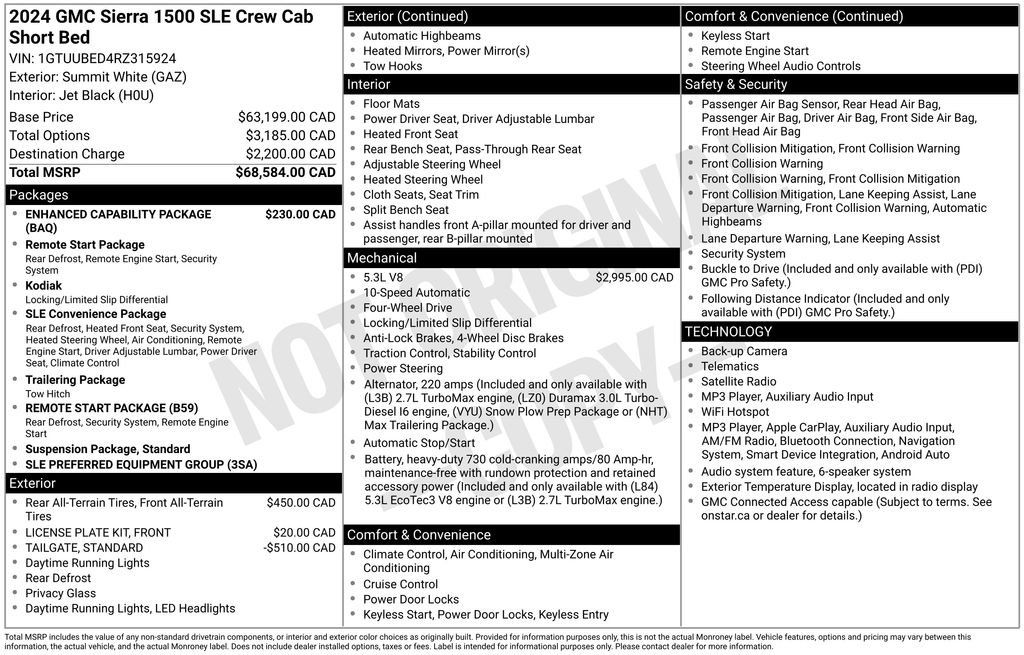 Certified 2024 GMC Sierra 1500 SLE w/ Enhanced Capability Package AWD/4WD image 11