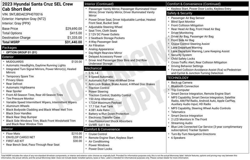 Used 2023 Hyundai Santa Cruz SEL AWD/4WD image 31