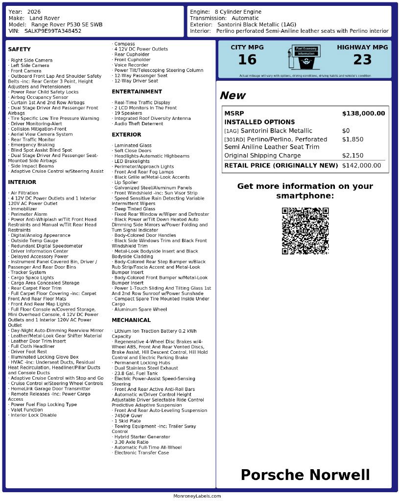 Used 2026 Land Rover Range Rover SE AWD/4WD image 6