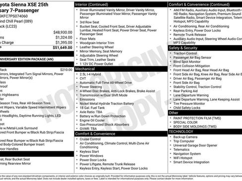 Used 2023 Toyota Sienna XSE AWD/4WD image 7