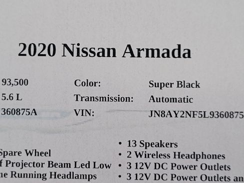 Used 2020 Nissan Armada Platinum w/ Captain's Chairs Package image 36