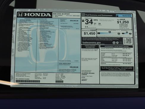 New 2026 Honda Civic Sport image 23