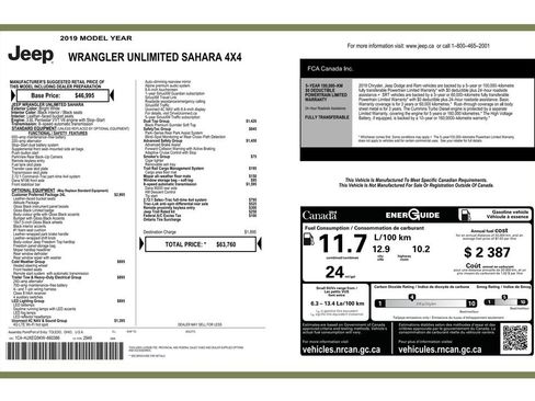 Used 2019 Jeep Wrangler Unlimited Sahara w/ Advanced Safety Group image 3