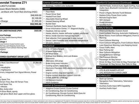 Used 2026 Chevrolet Traverse Z71 w/ LPO, Floor Liner Package AWD/4WD image 54
