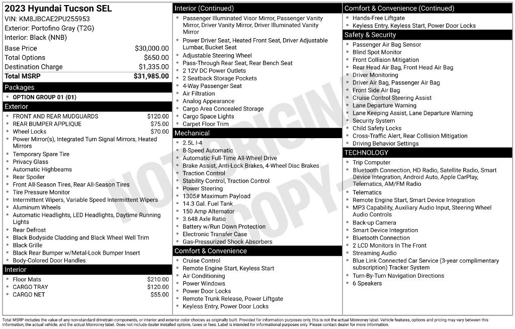 Certified 2023 Hyundai Tucson SEL AWD/4WD image 18