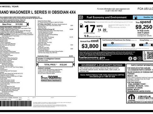 Used 2024 Jeep Grand Wagoneer L Series III w/ Quick Order Packagew 28T AWD/4WD image 3