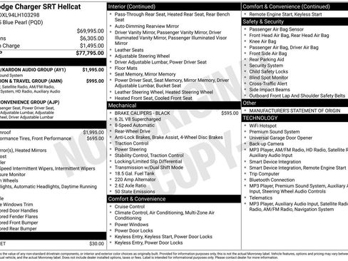Used 2020 Dodge Charger SRT Hellcat w/ Harman/Kardon Audio Group RWD image 4