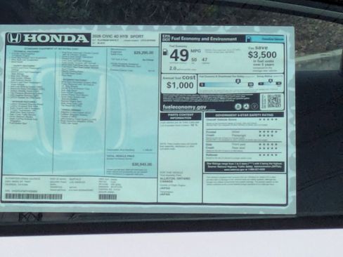 New 2026 Honda Civic FWD Hybrid Sedan image 17