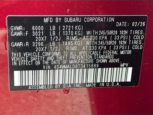 New 2026 Subaru Ascent Bronze Edition AWD/4WD image 44