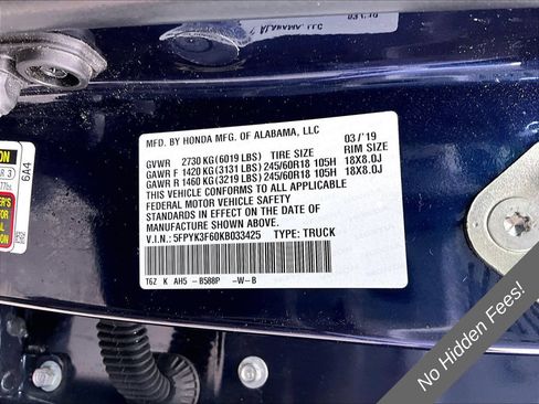 Used 2019 Honda Ridgeline RTL-T image 30