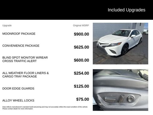 Used 2018 Toyota Camry SE w/ Moonroof Package FWD image 7