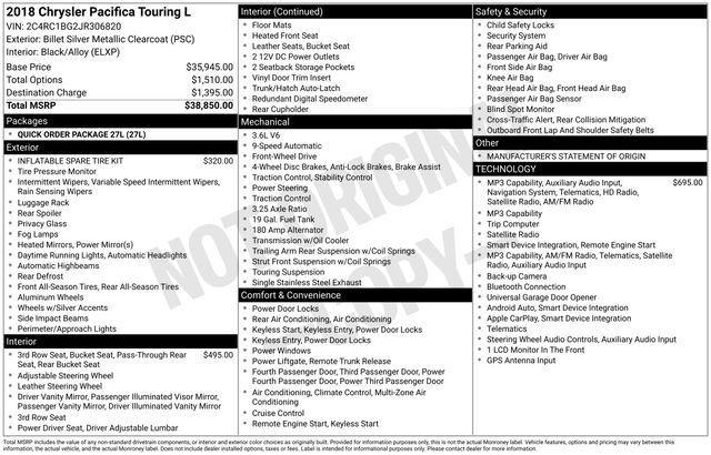 Used 2018 Chrysler Pacifica Touring-L FWD image 16