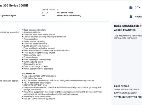 Used 1992 Mercedes-Benz 300 SE image 4