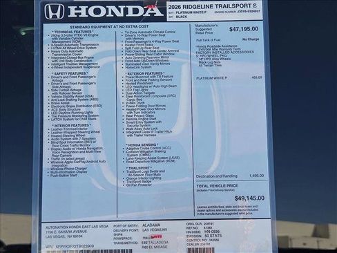 New 2026 Honda Ridgeline TrailSport image 18