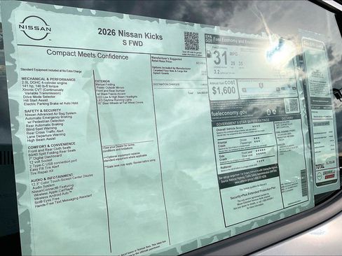 New 2026 Nissan Kicks S image 15