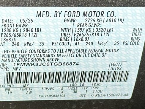 New 2026 Ford Explorer Tremor w/ Tremor Ultimate Package AWD/4WD image 49