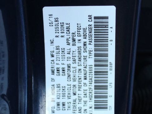 Used 2016 Honda Accord EX image 34