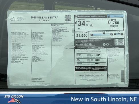 New 2025 Nissan Sentra SV w/ All-Weather Package image 13