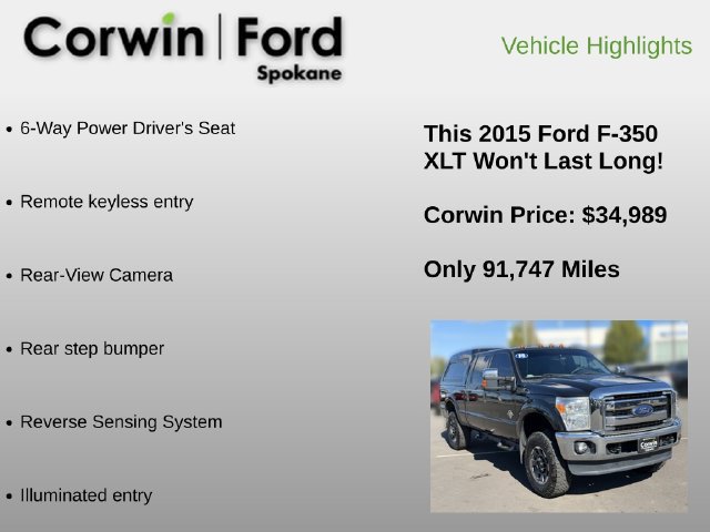 Used 2015 Ford F350 XLT w/ XLT Premium Package AWD/4WD image 6