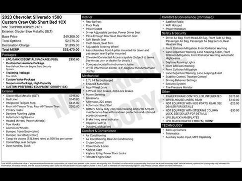 Certified 2023 Chevrolet Silverado 1500 Custom w/ LPO, Dark Essentials Package AWD/4WD image 16