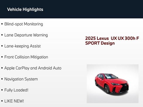 Used 2025 Lexus UX 300h FWD w/ Accessory Package (Z2) image 5