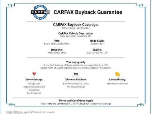 Certified 2024 Hyundai Elantra SEL FWD image 2