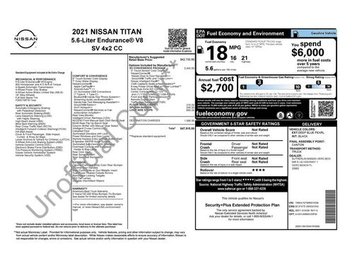 Used 2021 Nissan Titan SV w/ SV Convenience Package image 34
