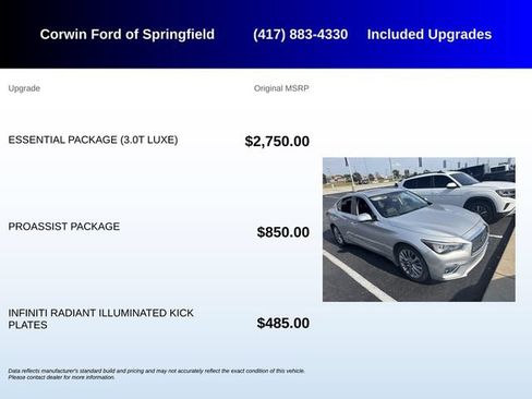 Used 2020 INFINITI Q50 Luxe w/ Essential Package (3.0T Luxe) AWD/4WD image 5