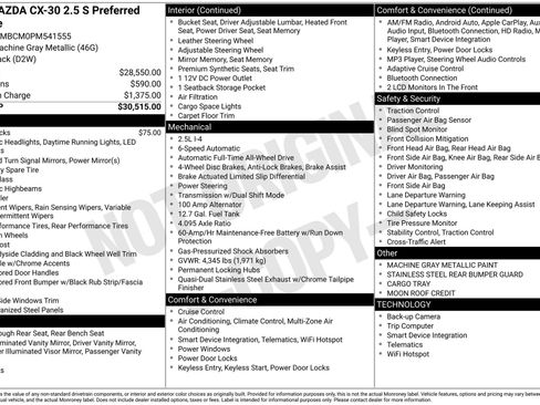 Used 2023 MAZDA CX-30 AWD 2.5 S w/ Preferred Package image 40