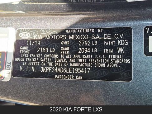 Used 2020 Kia Forte LXS FWD image 24