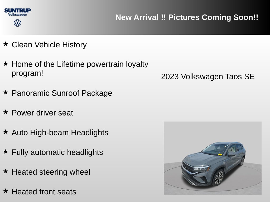 Used 2023 Volkswagen Taos SE w/ Panoramic Sunroof Package FWD image 6
