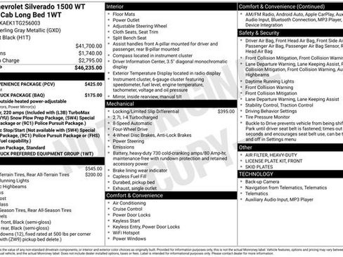 New 2026 Chevrolet Silverado 1500 W/T w/ WT Convenience Package AWD/4WD image 16