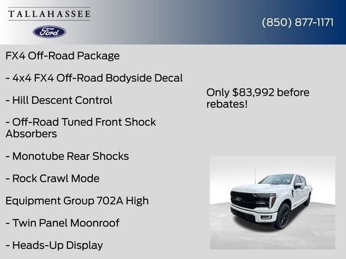 New 2025 Ford F150 Platinum w/ Equipment Group 702A High image 12