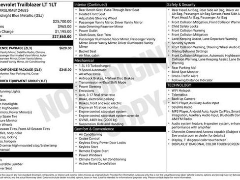 Used 2021 Chevrolet TrailBlazer LT w/ Convenience Package AWD/4WD image 2