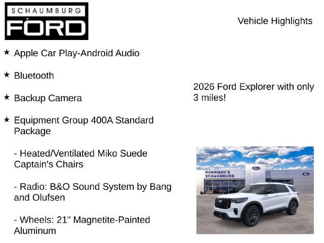 New 2026 Ford Explorer ST w/ Sun And Sound Package AWD/4WD image 8