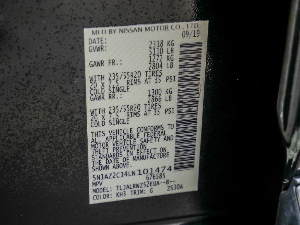 Used 2020 Nissan Murano SL w/ Moonroof Package FWD image 42