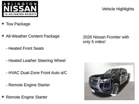 New 2026 Nissan Frontier SV w/ All-Weather Content Package image 8