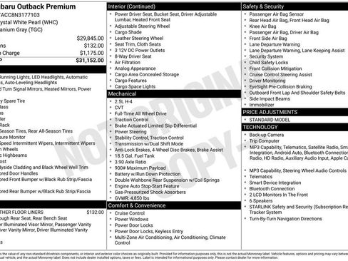 Used 2022 Subaru Outback Premium AWD/4WD image 2