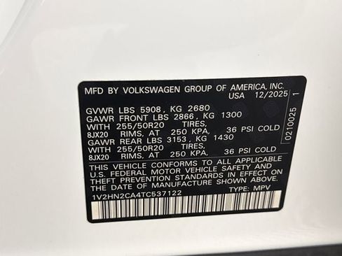 New 2026 Volkswagen Atlas SE image 25