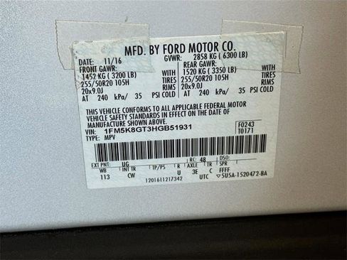 Certified 2017 Ford Explorer Sport w/ Equipment Group 401A image 25