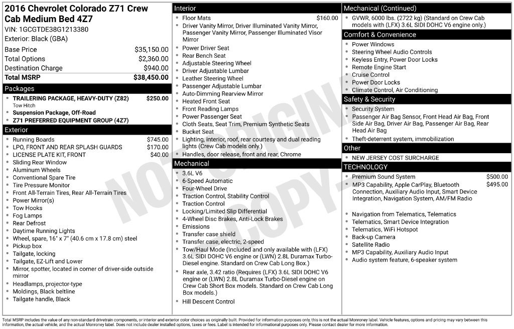 Used 2016 Chevrolet Colorado Z71 AWD/4WD image 33