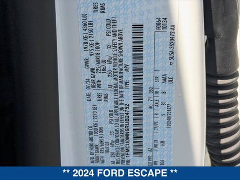 Certified 2024 Ford Escape ST-Line w/ Tech Pack #1 FWD image 24