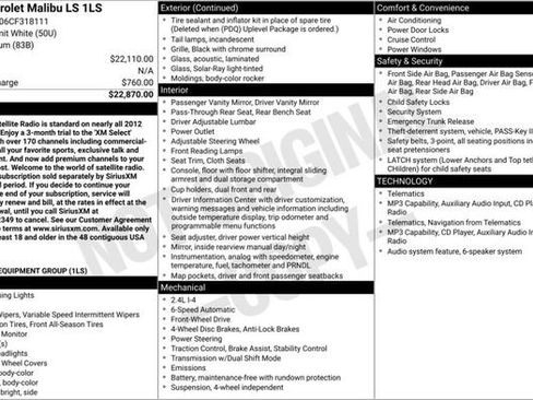 Used 2012 Chevrolet Malibu LS FWD image 2