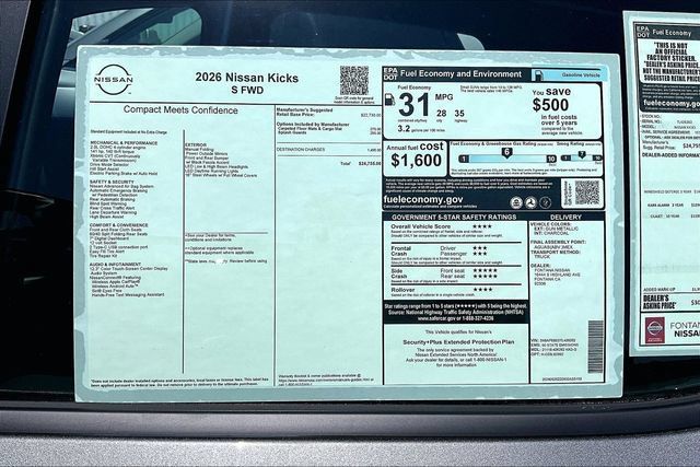 New 2026 Nissan Kicks S FWD image 12