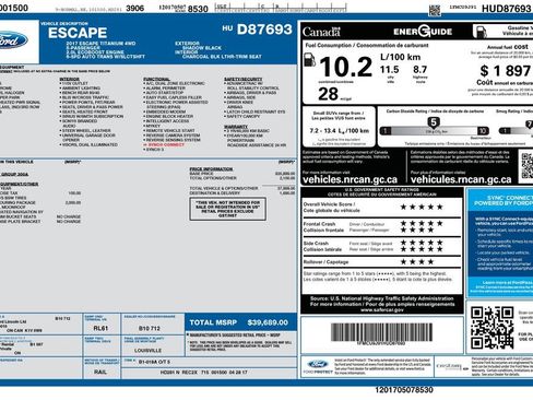 Used 2017 Ford Escape Titanium w/ Canadian Touring Package AWD/4WD image 27